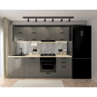 Bucatarie Daria V2, 240x60x200cm, Antracit