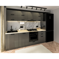 Bucatarie Daria V2, 240x60x200cm, Antracit