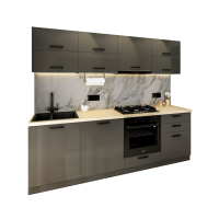 Bucatarie Daria V2, 240x60x200cm, Antracit