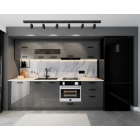 Bucatarie Daria MDF V1, 260x60x200cm, Antracit