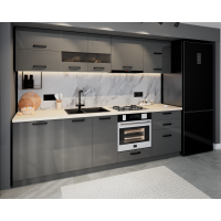 Bucatarie Daria MDF V1, 260x60x200cm, Antracit