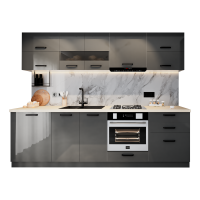 Bucatarie Daria MDF V1, 260x60x200cm, Antracit