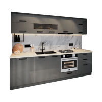 Bucatarie Daria MDF V1, 260x60x200cm, Antracit