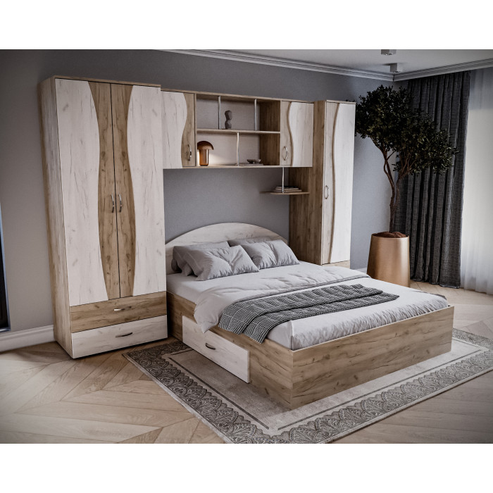 Set Dormitor Tineret cu D2, 262x51x200cm