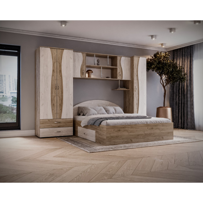 Set Dormitor Tineret cu D2, 262x51x200cm
