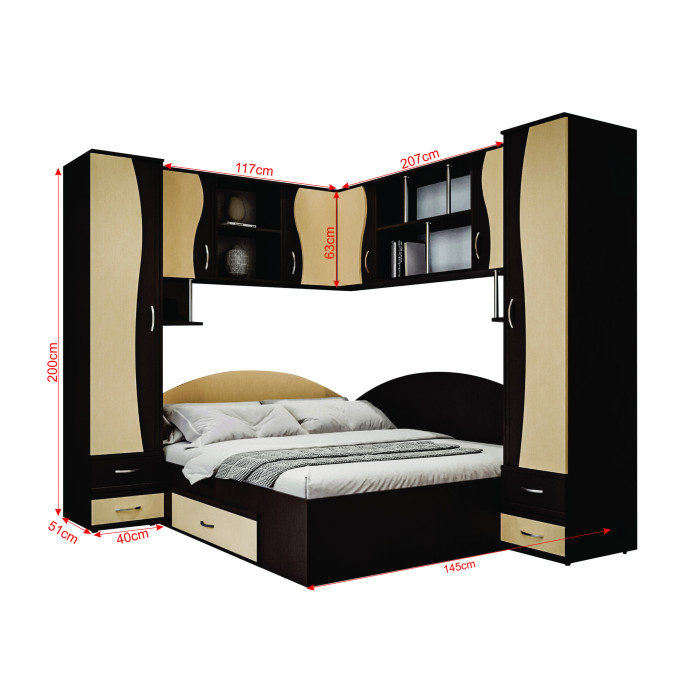 Set Dormitor Tineret Colt S,187x51/247x200cm