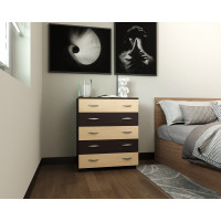 Comoda Alin 5 sertare, 80x45x102cm, wenge+mesteacan