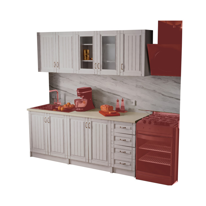 Bucatarie Provence RO 2m MDF, Alb