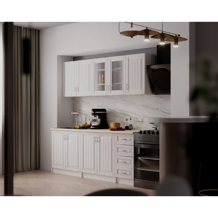 Bucatarie Provence RO 2m MDF, Alb
