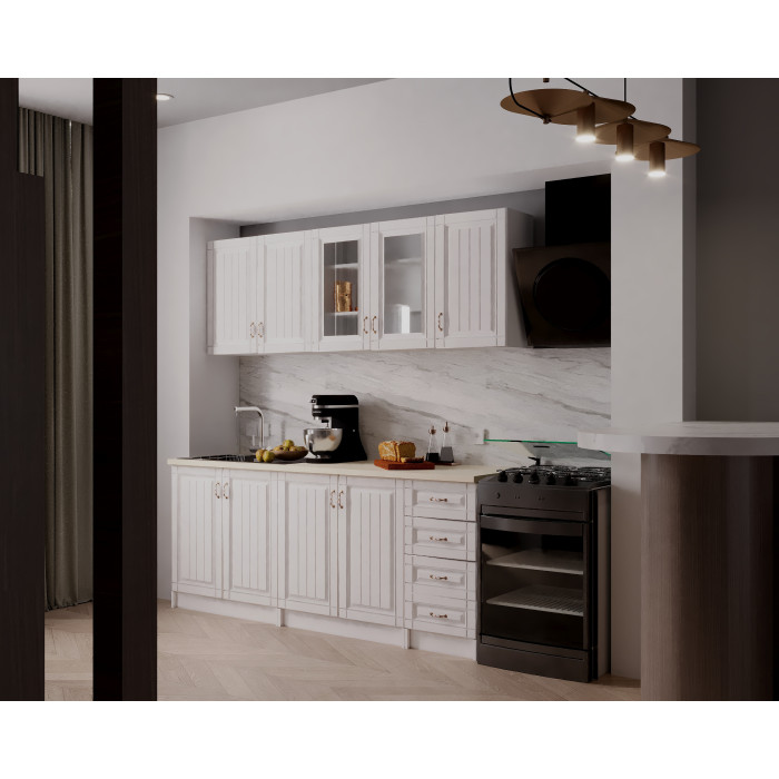Bucatarie Provence RO 2m MDF, Alb