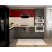 Bucatarie Daria colt V1, Rosu+Antracit