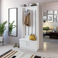 Cuier Yana, 80x37x200cm, Alb nimfa