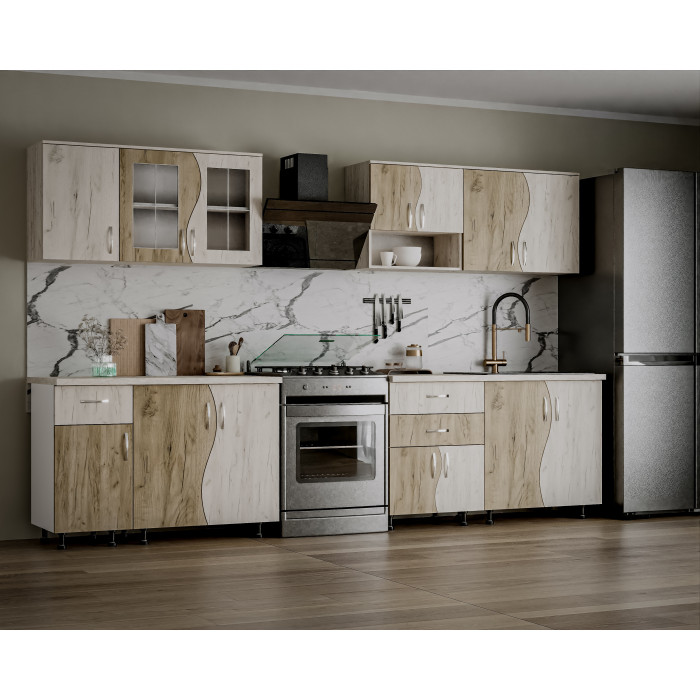 Bucatarie Paula S 2.6M, 260x60x200cm