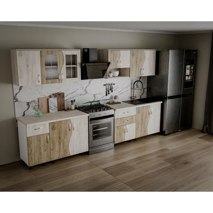 Bucatarie Paula S 2.6M, 260x60x200cm