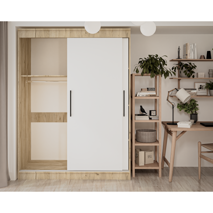 Dulap UC MP1, 150x60x200cm, Stejar K002/Alb