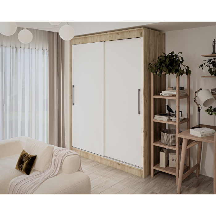Dulap UC MP1, 150x60x200cm, Stejar K002/Alb