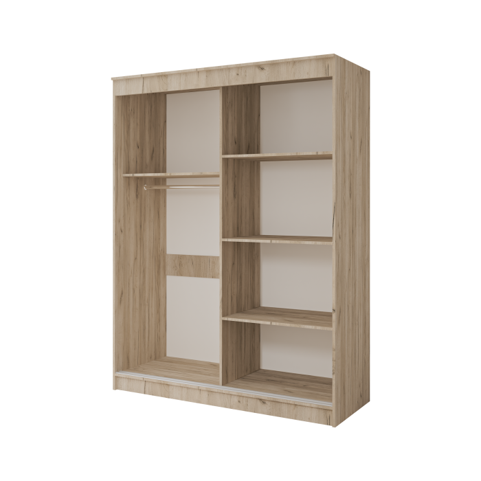 Dulap UC MP1, 150x60x200cm, Stejar K002/Alb
