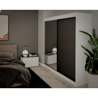 Dulap UC MP3, 200x60x200cm, Alb/Antracit