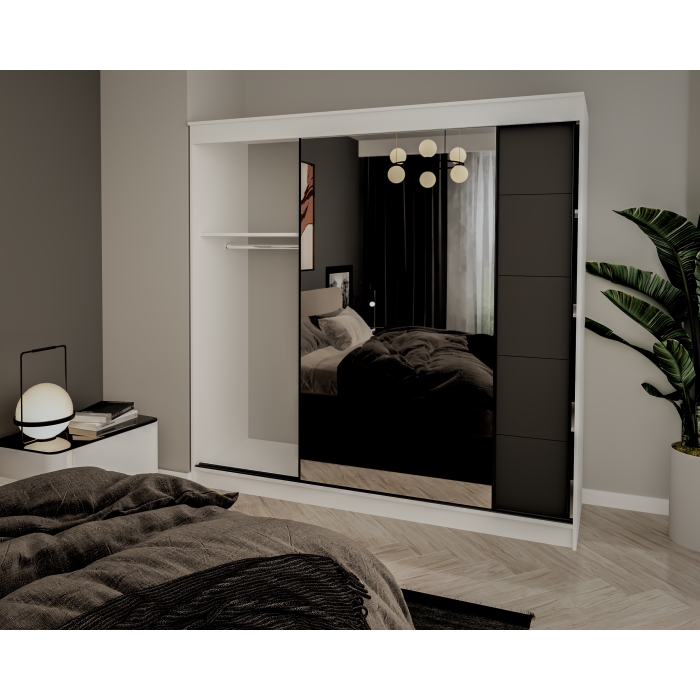 Dulap UC MP3, 200x60x200cm, Alb/Antracit