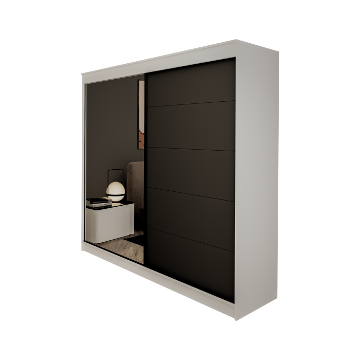 Dulap UC MP3, 200x60x200cm, Alb/Antracit