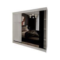 Dulap UC MP3, 200x60x200cm, Alb/Antracit