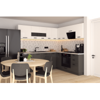 Bucatarie Daria colt V2, Alb+Antracit
