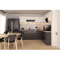 Bucatarie Daria colt V2, Alb+Antracit