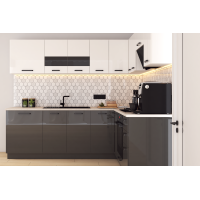 Bucatarie Daria colt V2, Alb+Antracit