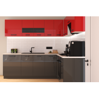 Bucatarie Daria colt V2, Rosu+Antracit