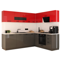 Bucatarie Daria colt V2, Rosu+Antracit