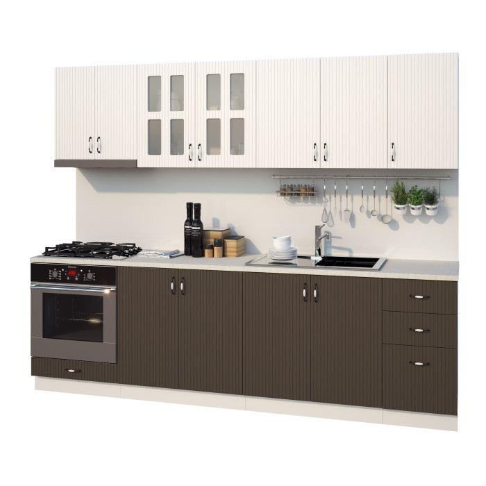 BUCATARIE CORA RIFLAJ  MDF 2,6M
