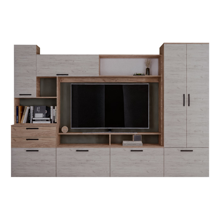 Living Dusea, 250x45x199 cm, Stejar Aur K003+K001