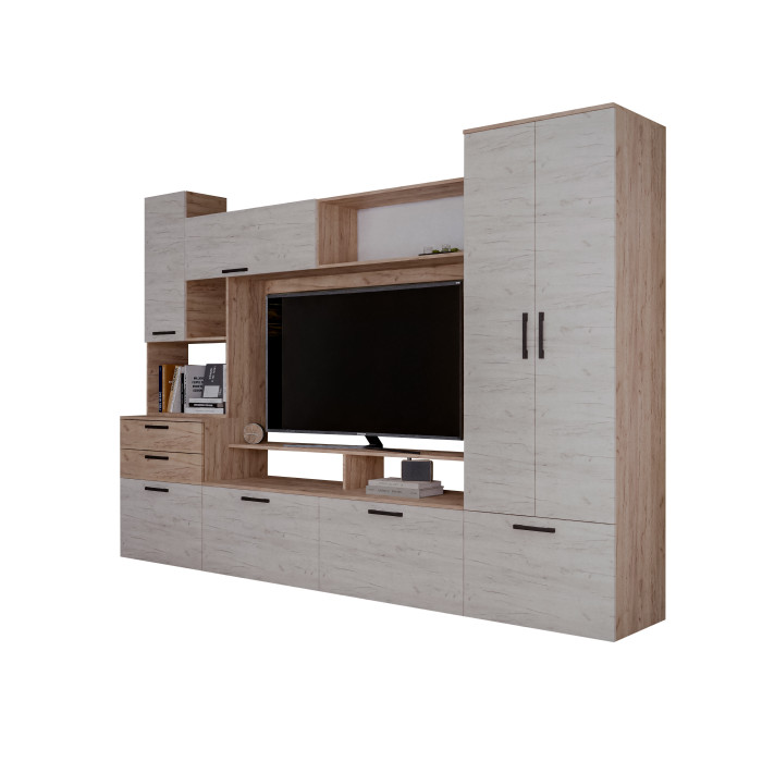 Living Dusea, 250x45x199 cm, Stejar Aur K003+K001