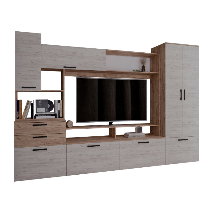 Living Dusea, 250x45x199 cm, Stejar Aur K003+K001