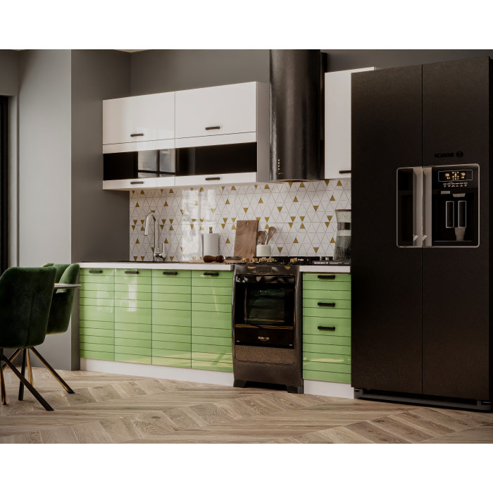 Bucatarie  TEHNO-3 MDF 2.0m, verde lucios