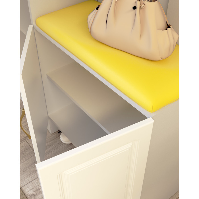 Cuier ELITE, 120x30x200cm, alb/galben