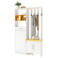 Cuier ELITE, 120x30x200cm, alb/galben