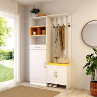 Cuier ELITE, 120x30x200cm, alb/galben
