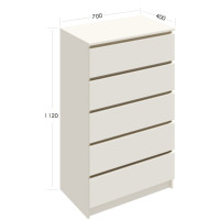 Comoda ARIA 5 sertare, 70x40x112cm