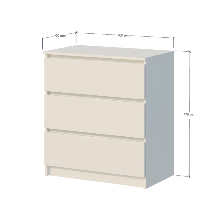 Comoda ARIA 3 sertare, 70x40x77cm