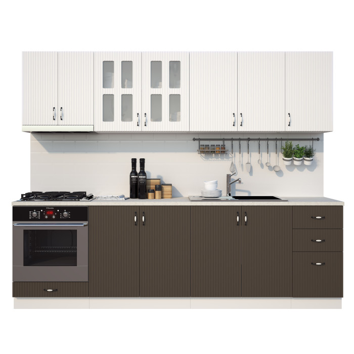 BUCATARIE CORA RIFLAJ  MDF 2,6M