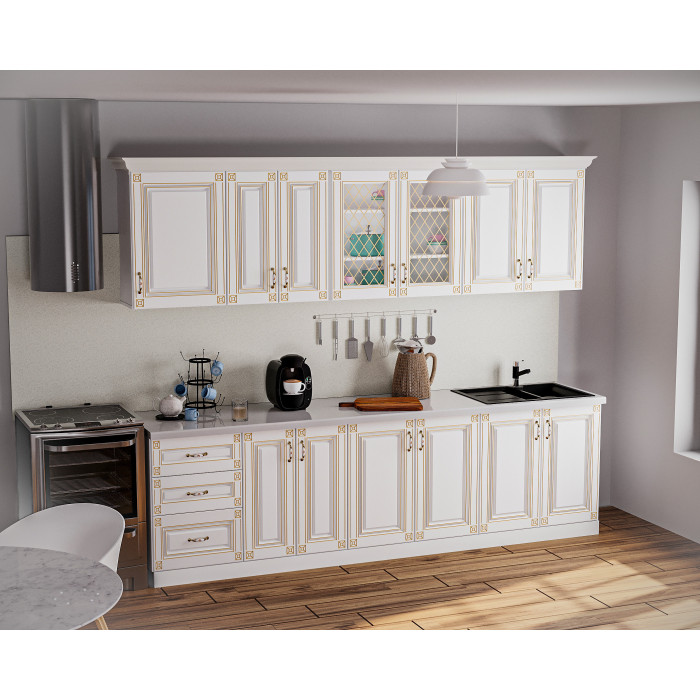 Bucatarie Imperia MS Alb, 260x60 210cm, MDF