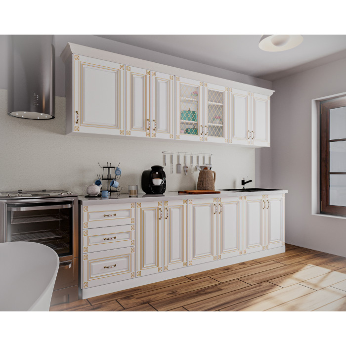 Bucatarie Imperia MS Alb, 260x60 210cm, MDF
