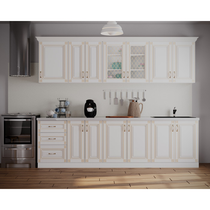 Bucatarie Imperia MS Alb, 260x60 210cm, MDF