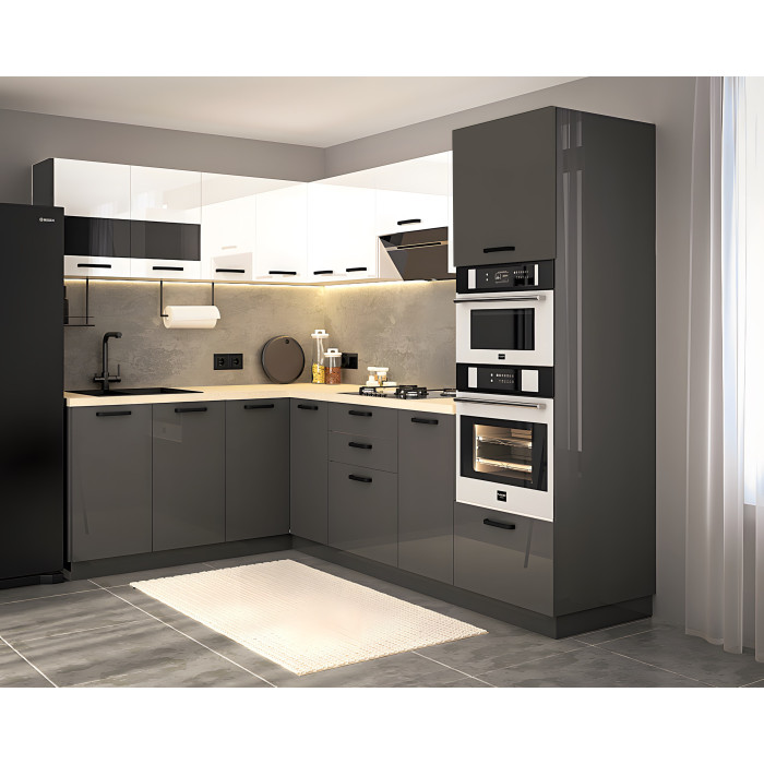 Bucatarie Daria colt V1, Alb+ Antracit