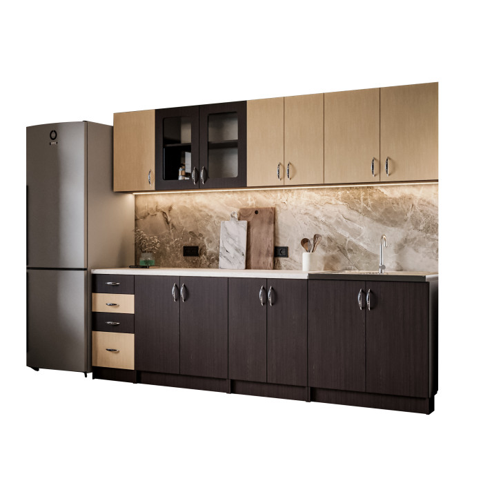 Bucatarie Venus ro 2.6M, 260x60x200cm