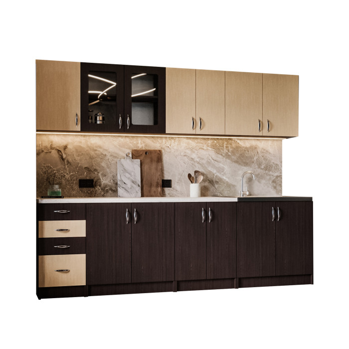 Bucatarie Venus ro 2.6M, 260x60x200cm
