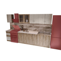 Bucatarie Venus ro 2.6M, 260x60x200cm