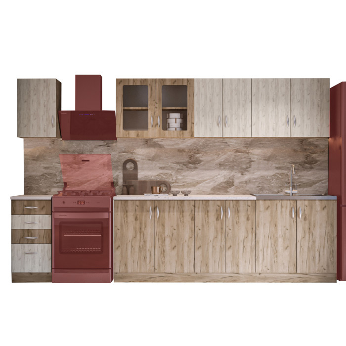 Bucatarie Venus ro 2.6M, 260x60x200cm