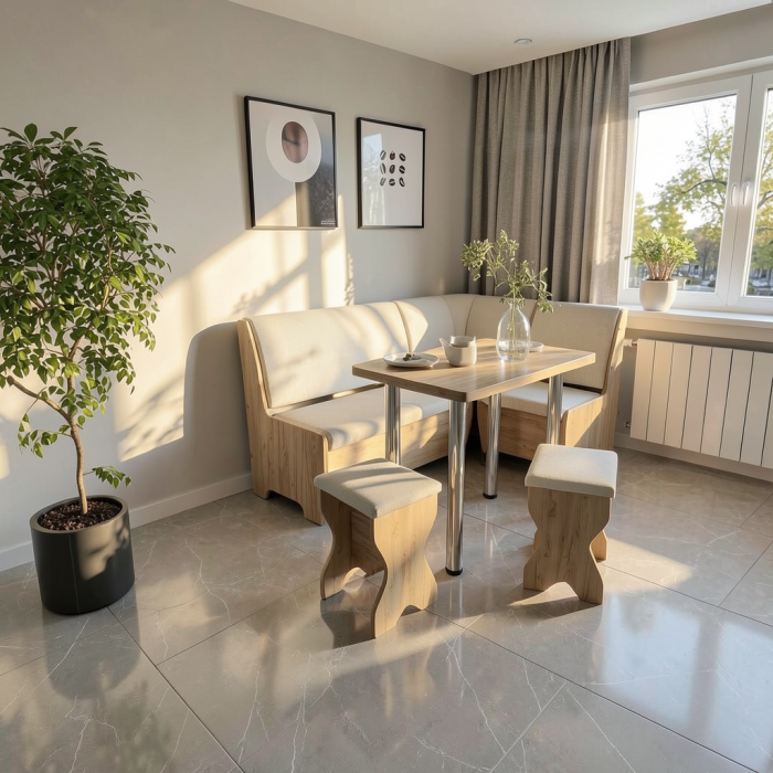 Set coltar bucatarie Tunis ,cu masa si 2 tabureti